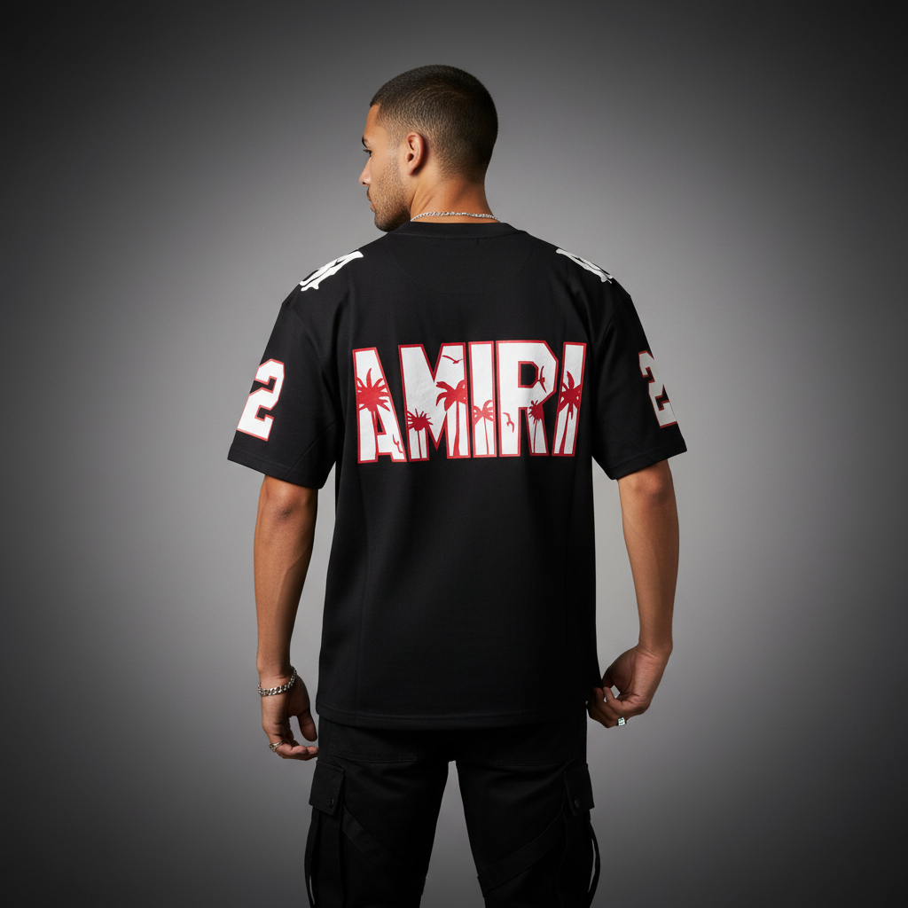 Amiri Football Inspired Graphic Tee