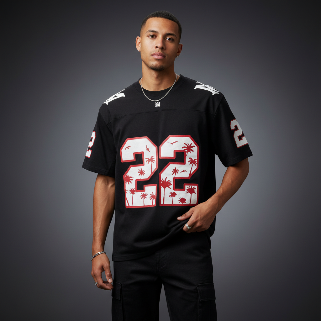 Amiri Football Inspired Graphic Tee