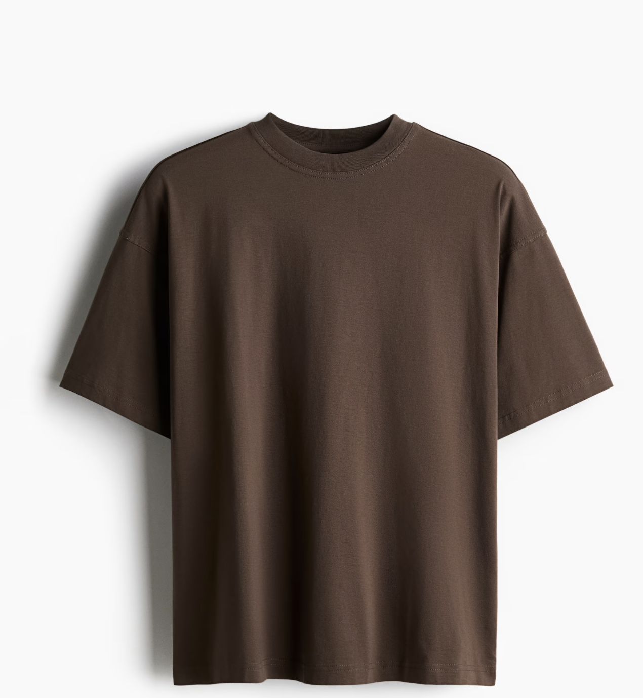 Brown Oversized H&M Textured Tee