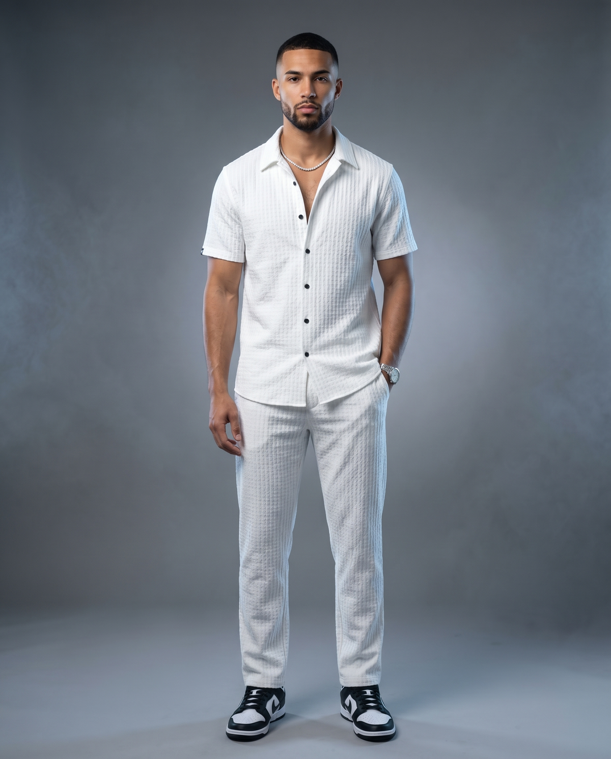 Lilly White Textured Matching Set