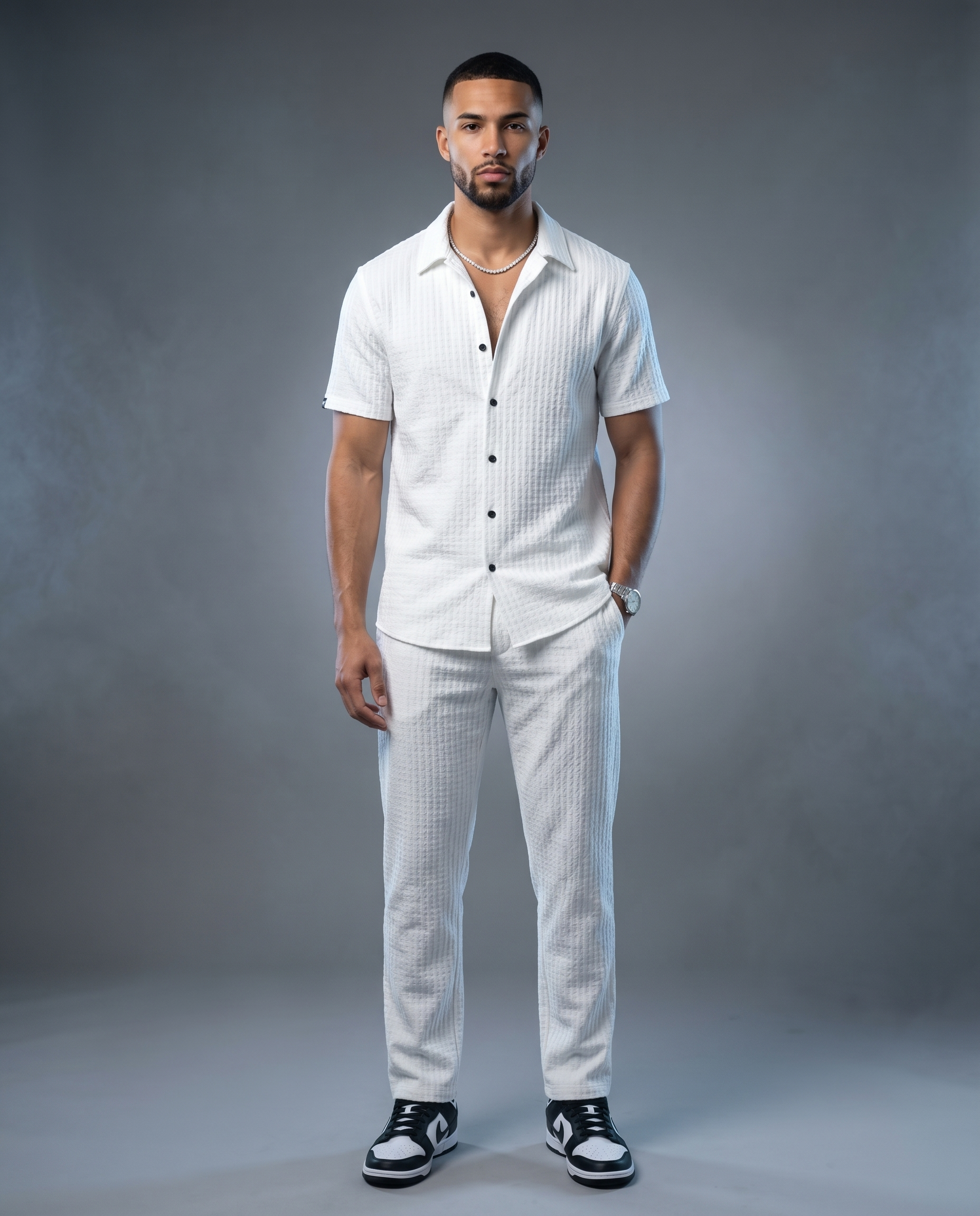 Lilly White Textured Matching Set