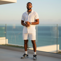 Men's Premium White Textured Matching Set