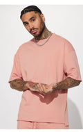 Oversized Ribbed Pink Tee