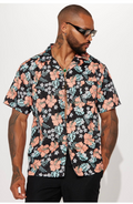 Orange & Black Floral Shirt