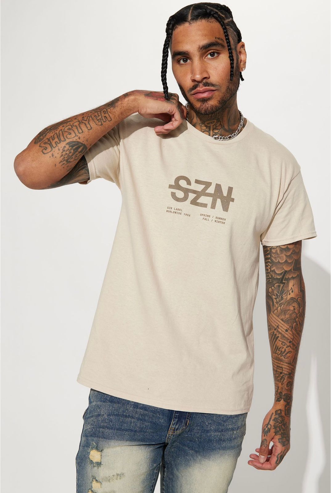 SZN Beige Graphic Tee
