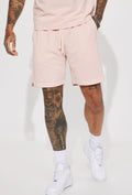 Pink Textured Shorts
