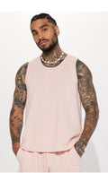 Pink Armless Muscle Tank Top