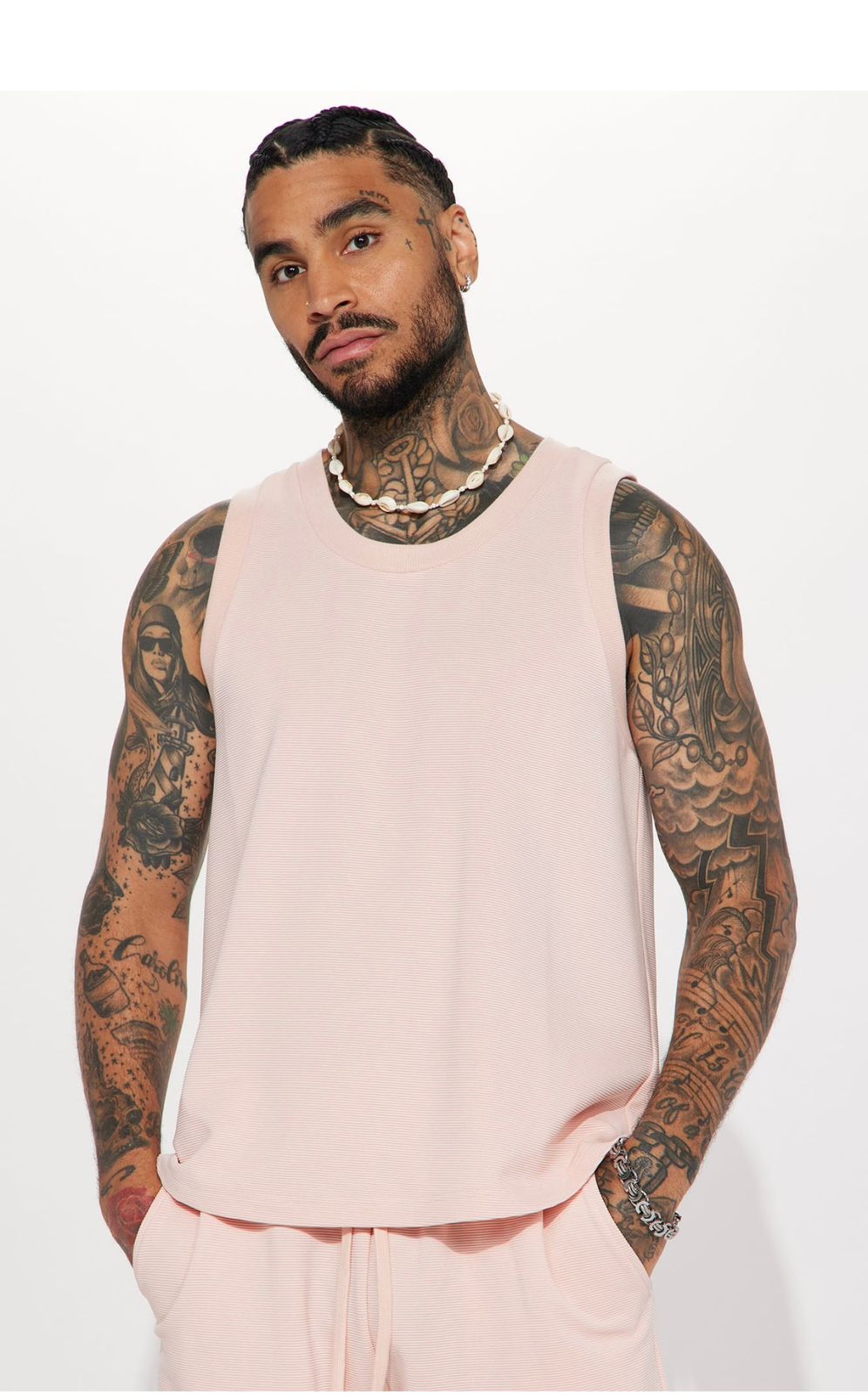 Pink Armless Muscle Tank Top