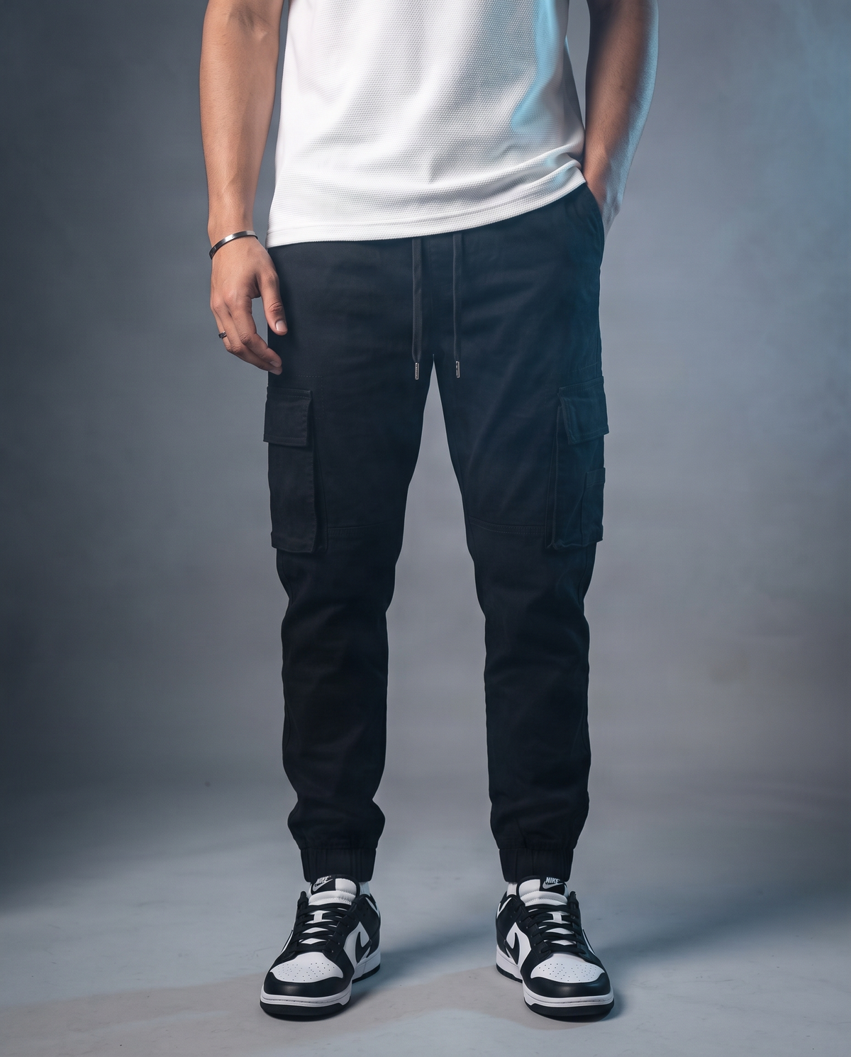 Men's Black Cargo trousers